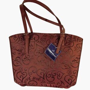 White Dove Designs Red  Bible Bag Heart Love the Lord Handles Zipper